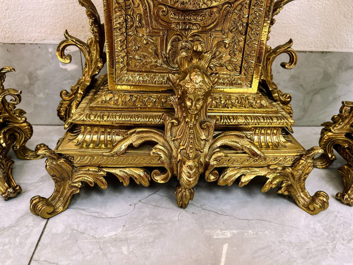 Bộ đồng hồ chân nến Pháp, cao 49cm – ảnh 4