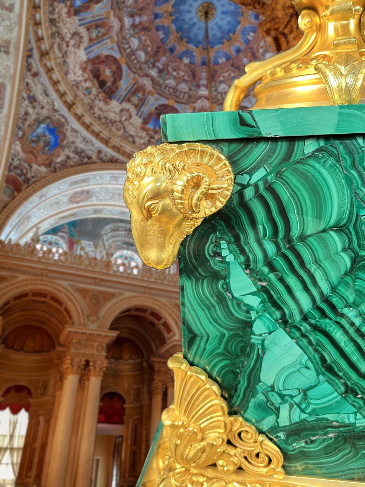 Bộ đồng hồ chân nến Malachite – ảnh 8