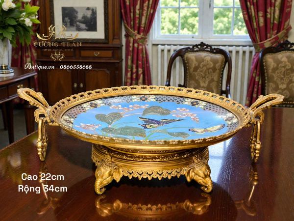 Đĩa pháp lam, cao 22cm – ảnh 1