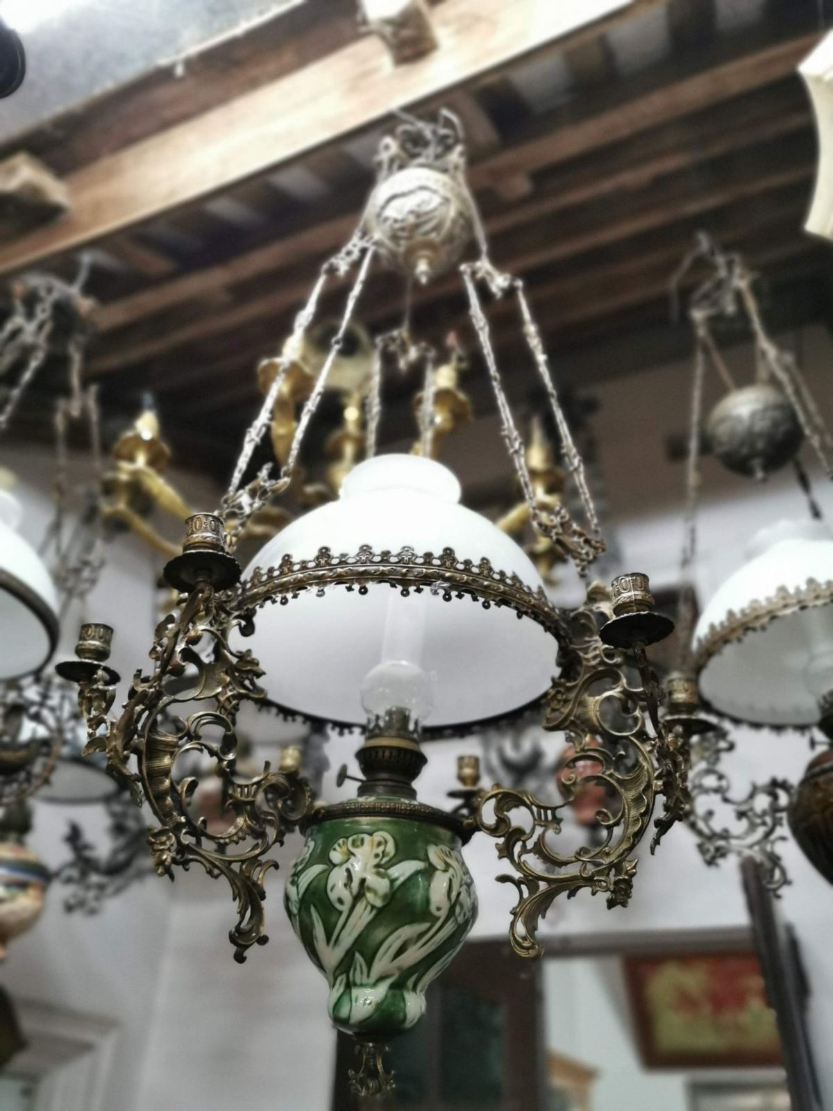 Đèn ba dây họa tiết lá – ảnh 1
