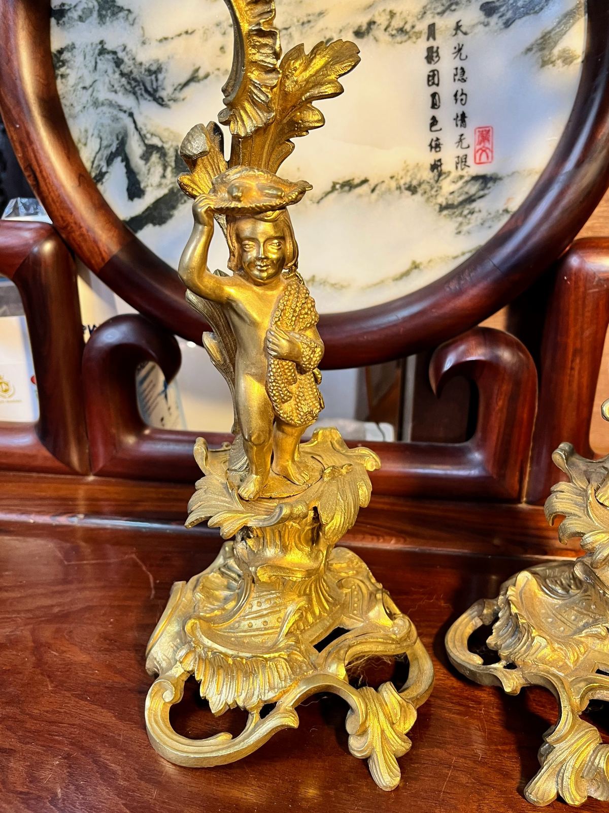Cặp đèn dầu tượng Pháp, cao 67cm – ảnh 7