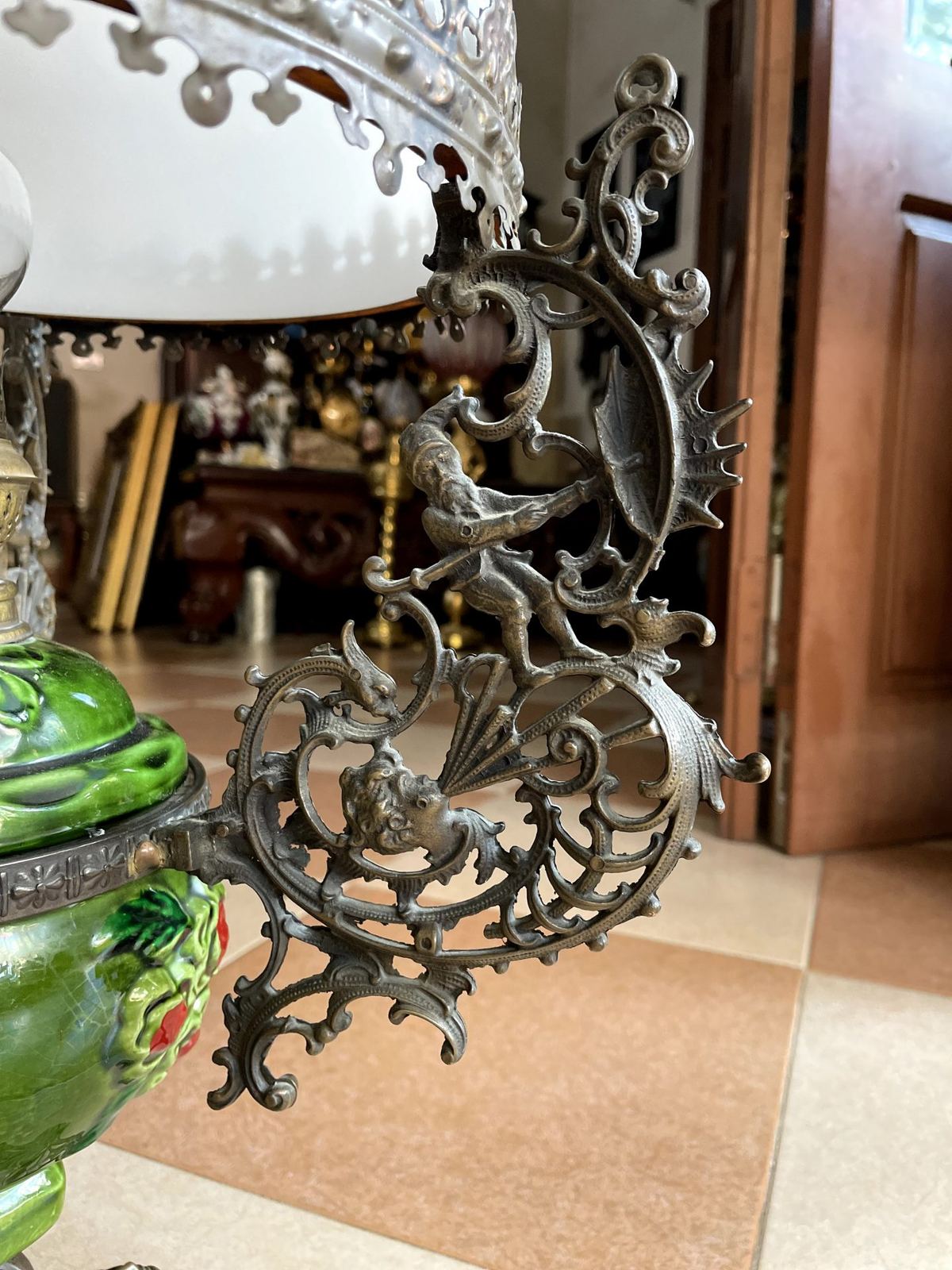 Đèn dầu để bàn Pháp, cao 63cm – ảnh 4