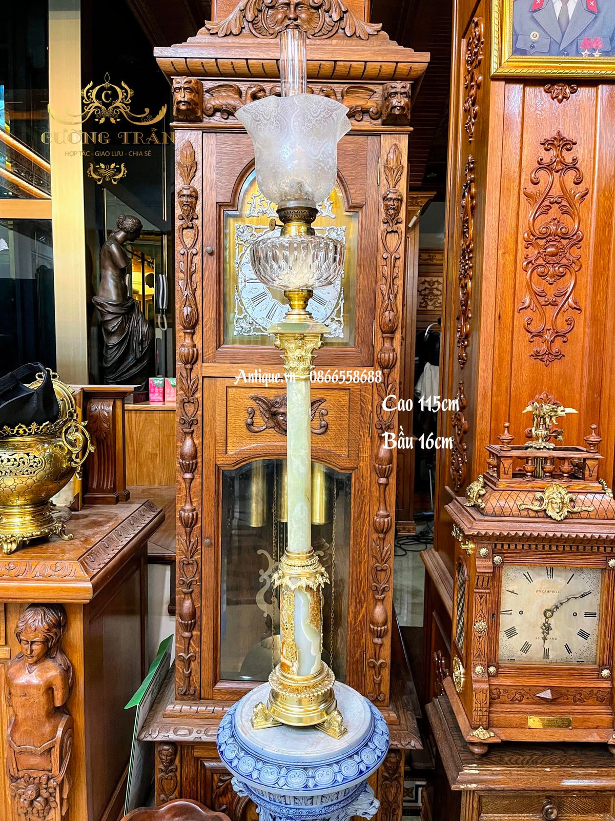 Đèn dầu Pháp, cao 115cm – ảnh 1