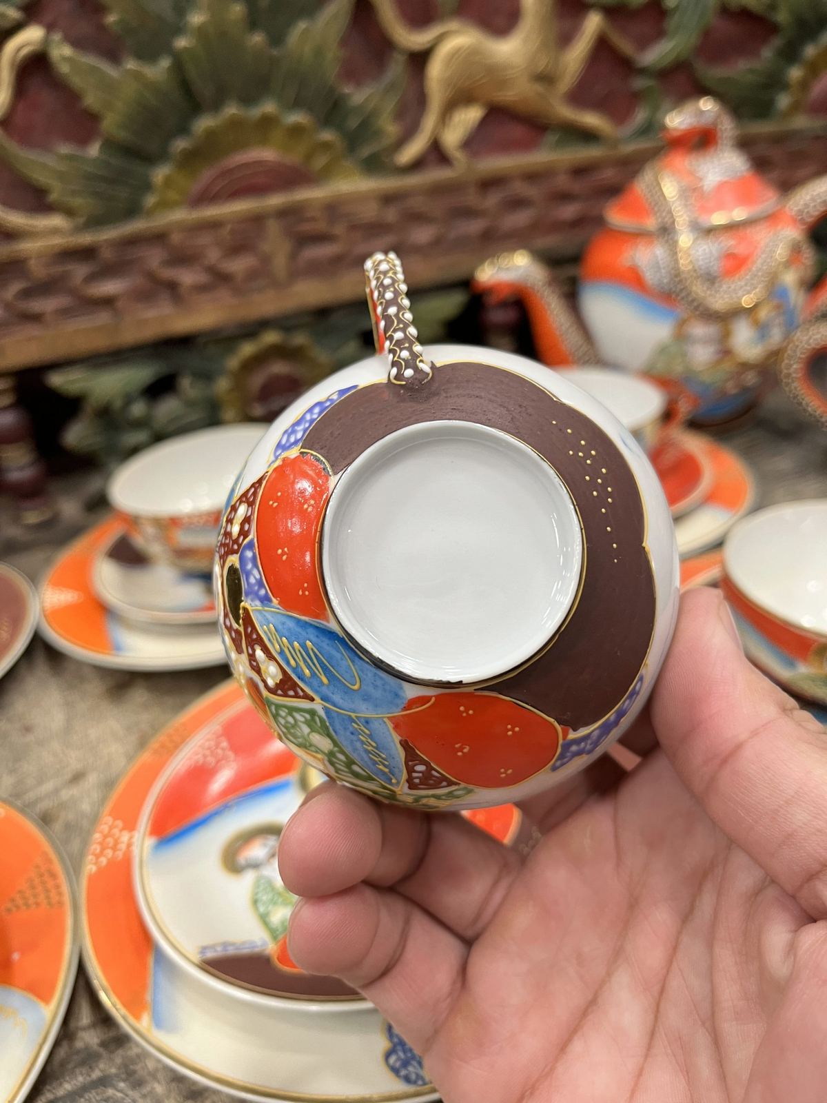 Bộ ấm trà Satsuma Nhật Bản – ảnh 10