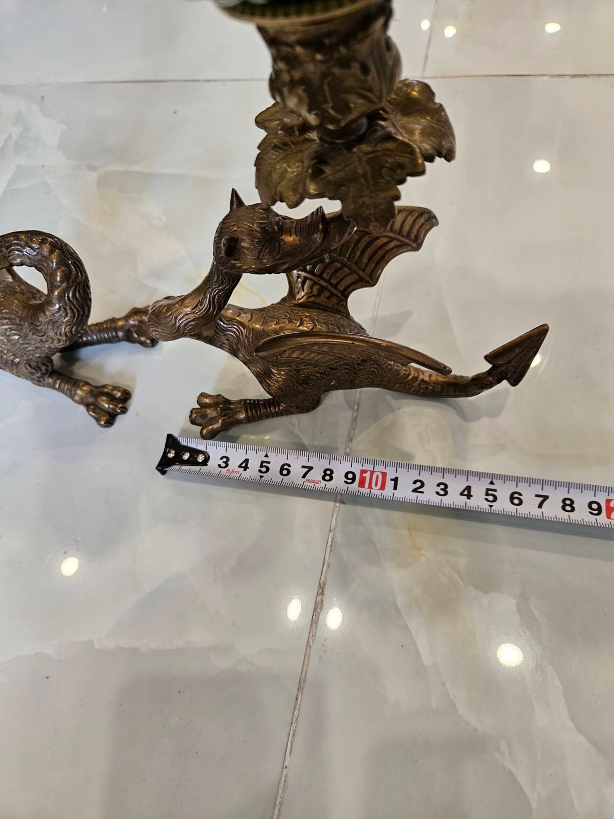 Cặp đèn dầu tượng 2 chú rồng châu âu bằng đồng rất đẹp – ảnh 6