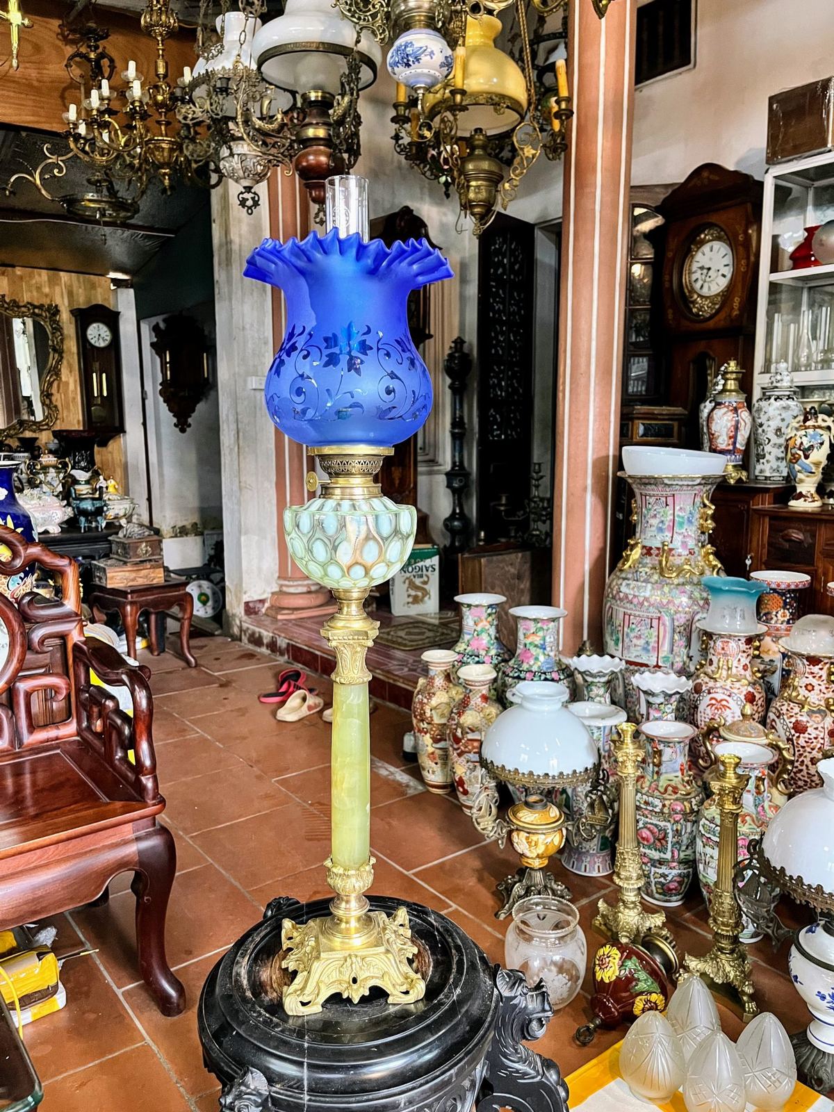 Đèn dầu Pháp, cao 79cm – ảnh 1