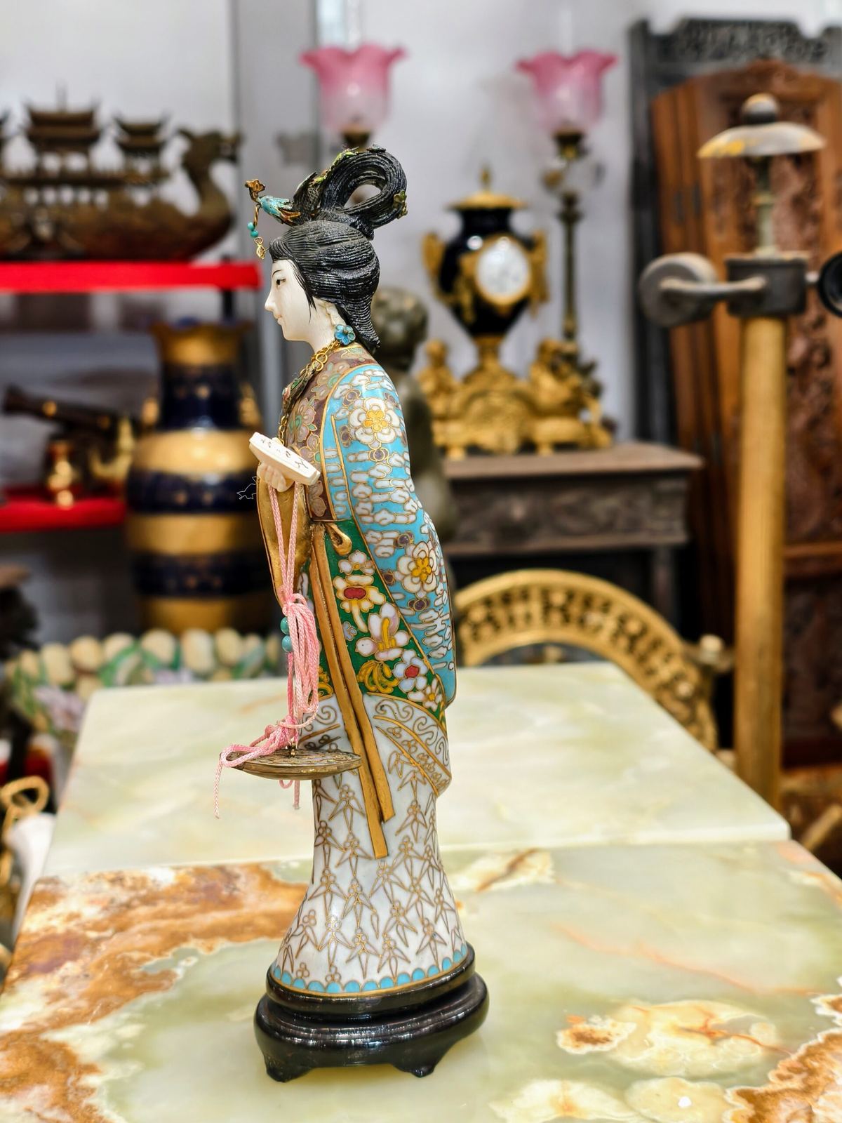 Tượng đồng pháp lam, cao 25cm – ảnh 5