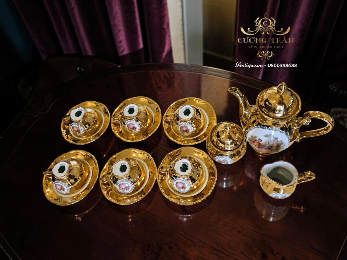 Bộ ấm trà Bavaria mạ vàng 24k – ảnh 1