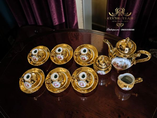 Bộ ấm trà Bavaria mạ vàng 24k – ảnh 1