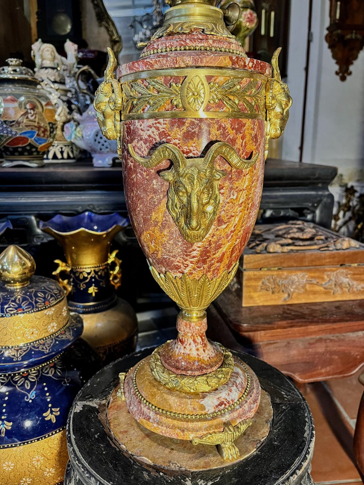 Đèn dầu bàn Pháp, cao 76cm – ảnh 6