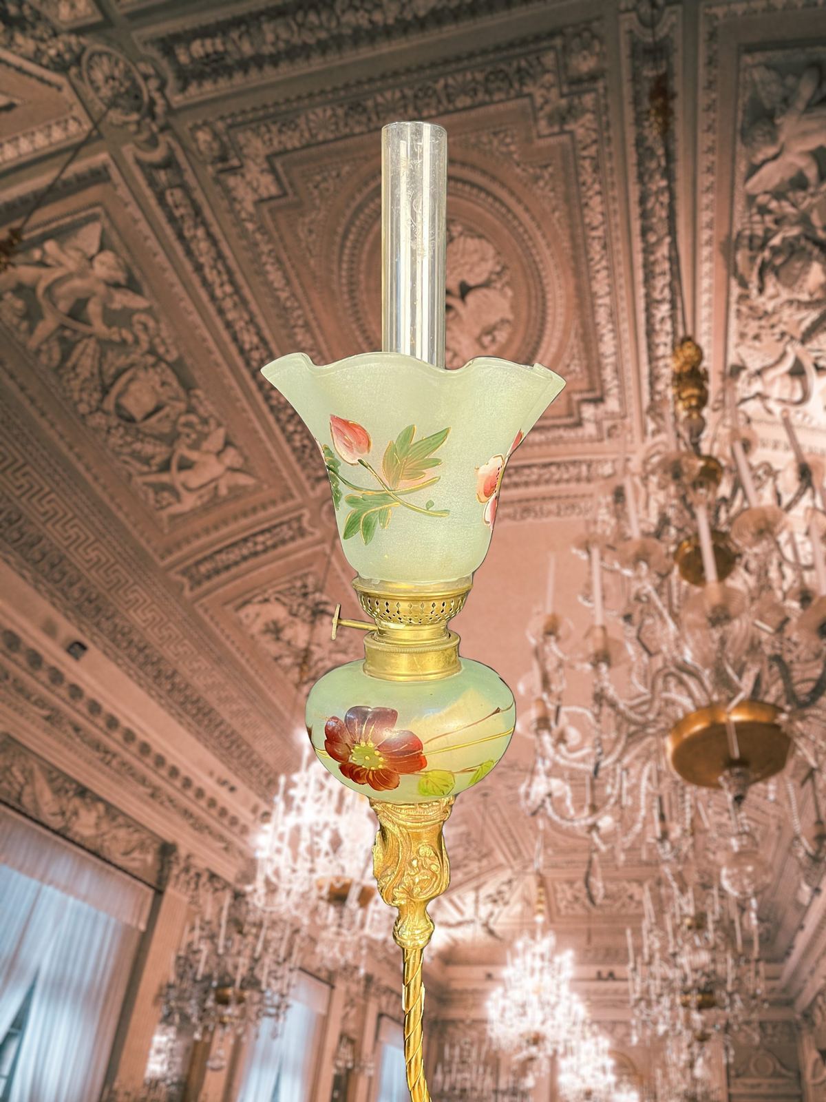 Đèn dầu tượng Pháp, cao 74cm – ảnh 2