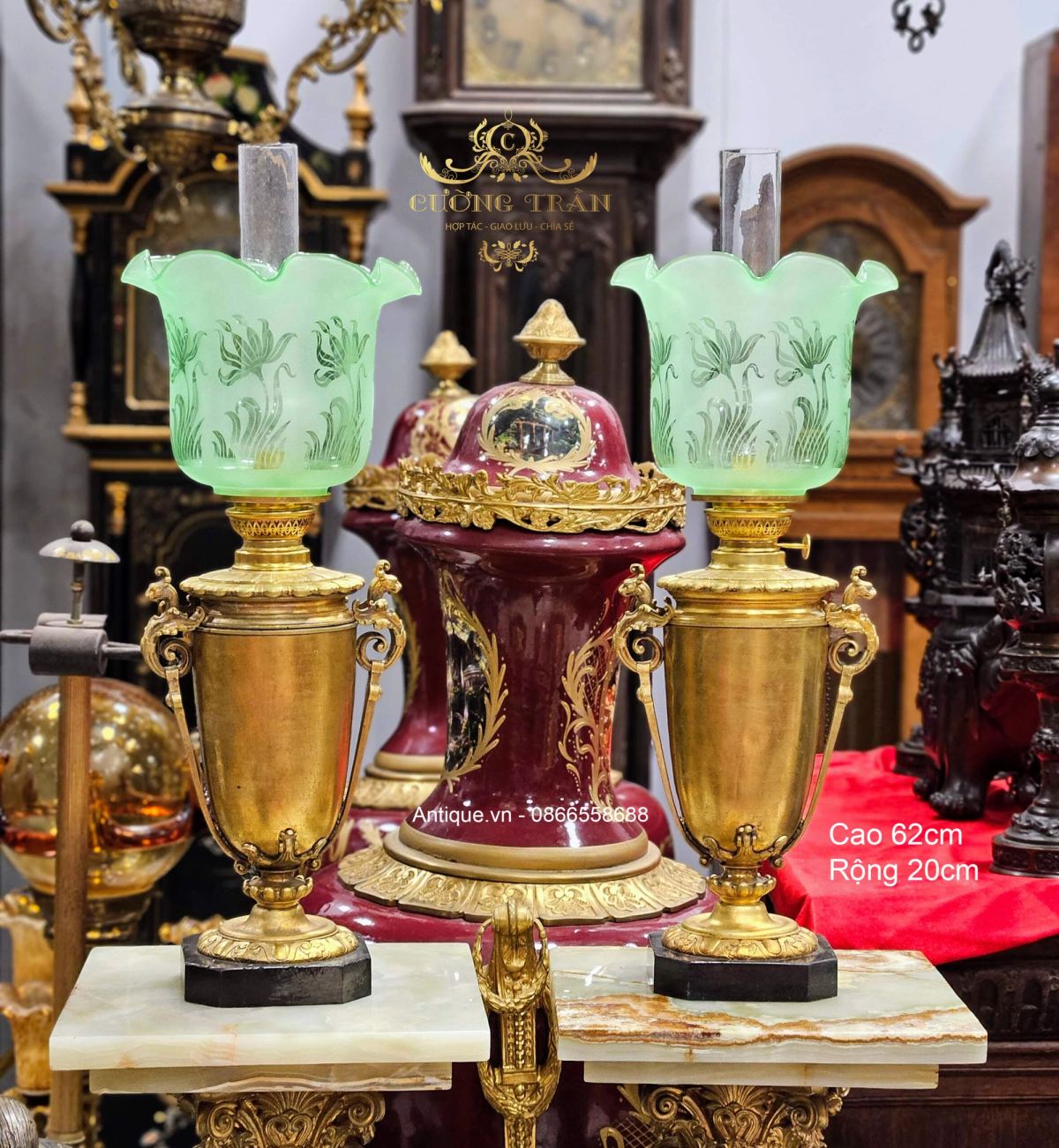 Cặp đèn dầu, cao 62cm – ảnh 1