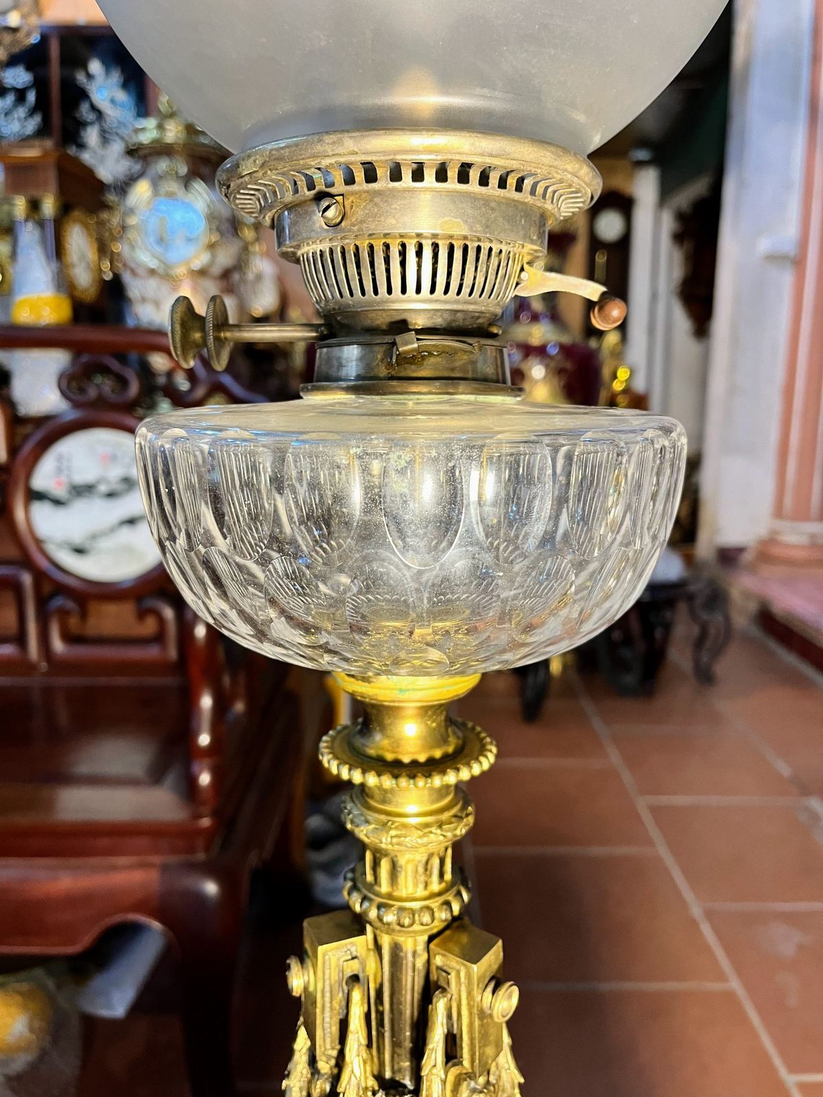 Đèn dầu Pháp, cao 79.5cm – ảnh 3