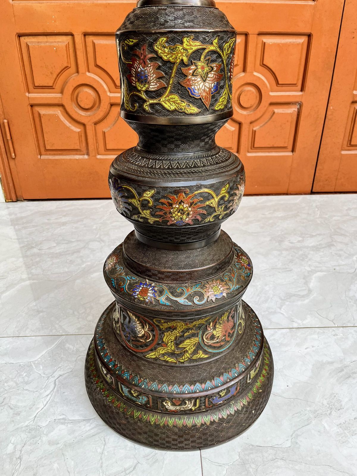 Đèn dầu pháp lam, cao 184cm – ảnh 5