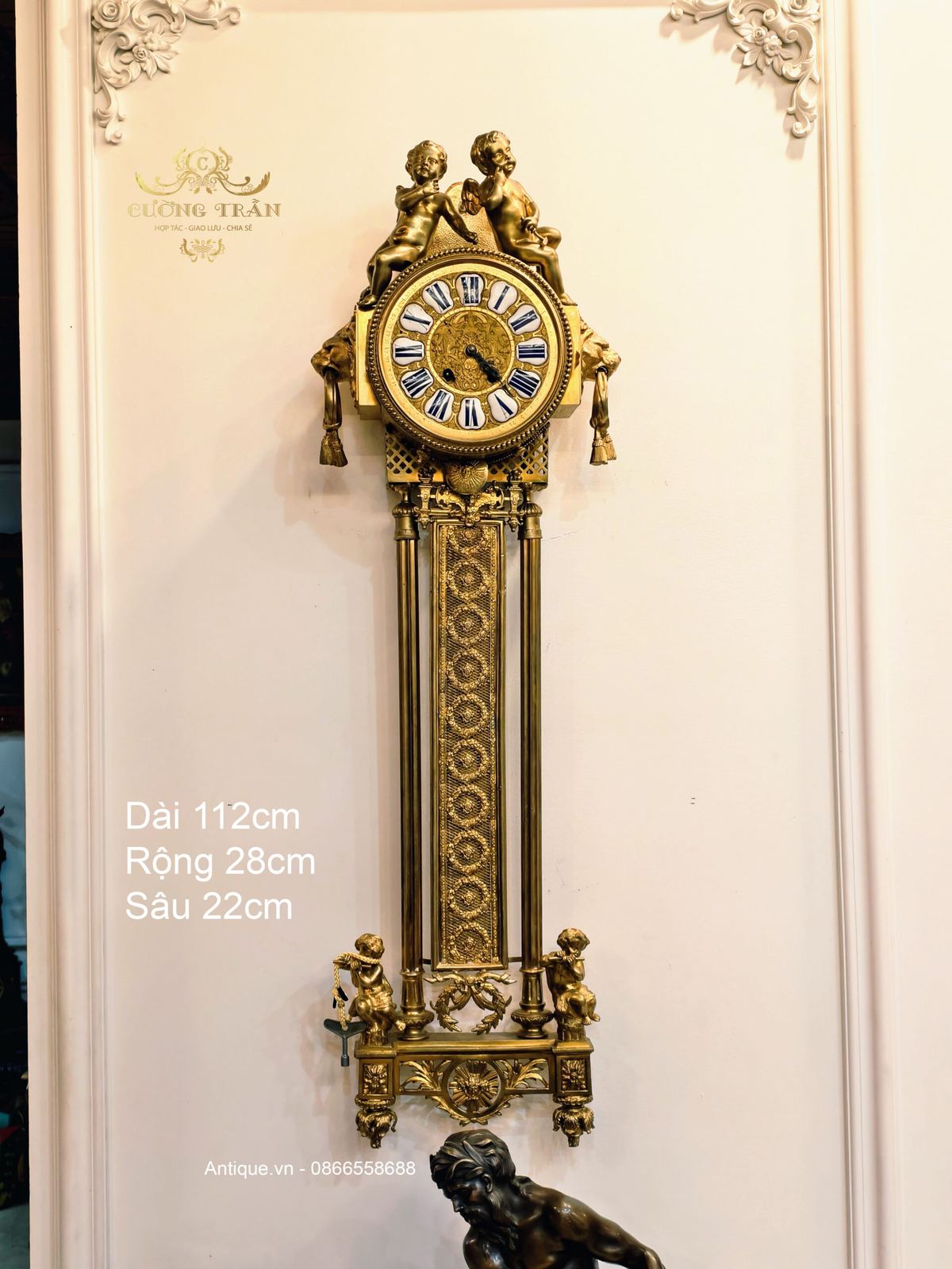 Đồng hồ treo tường Pháp, dài 112cm – ảnh 1