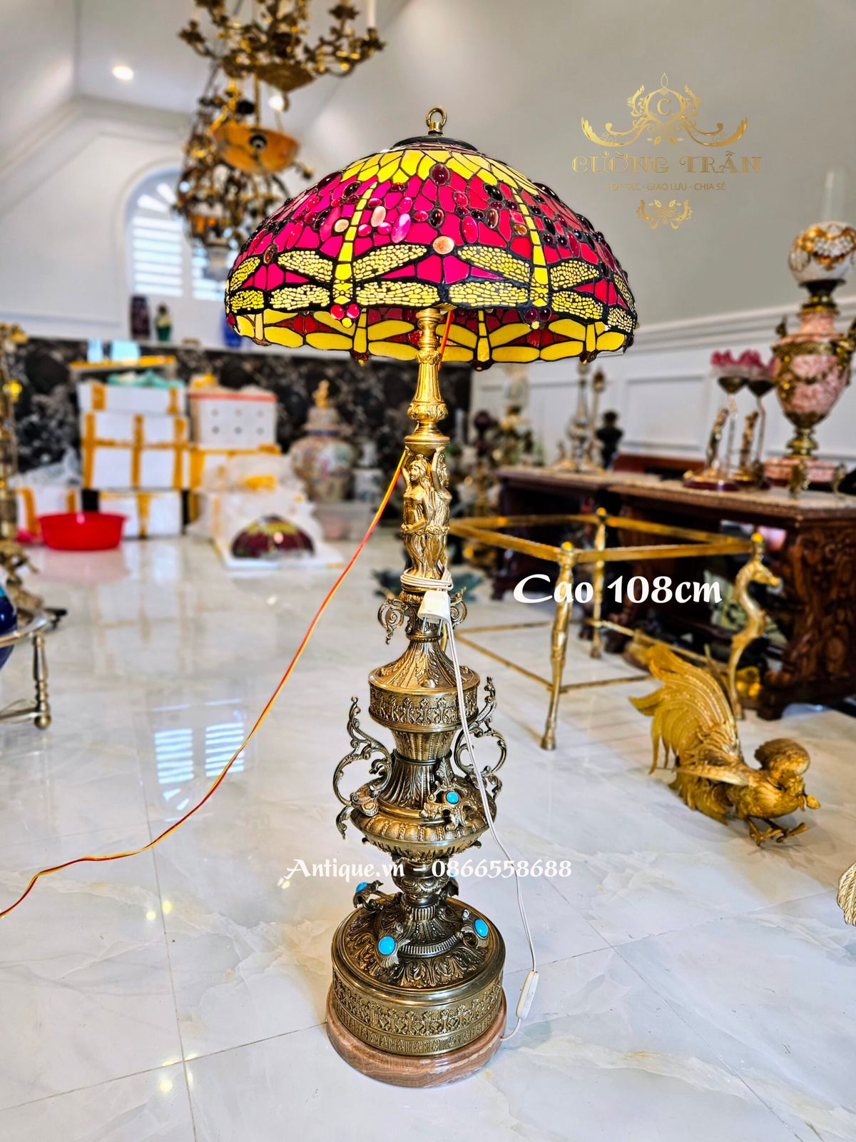 Đèn tiffani Pháp, cao 108cm – ảnh 1