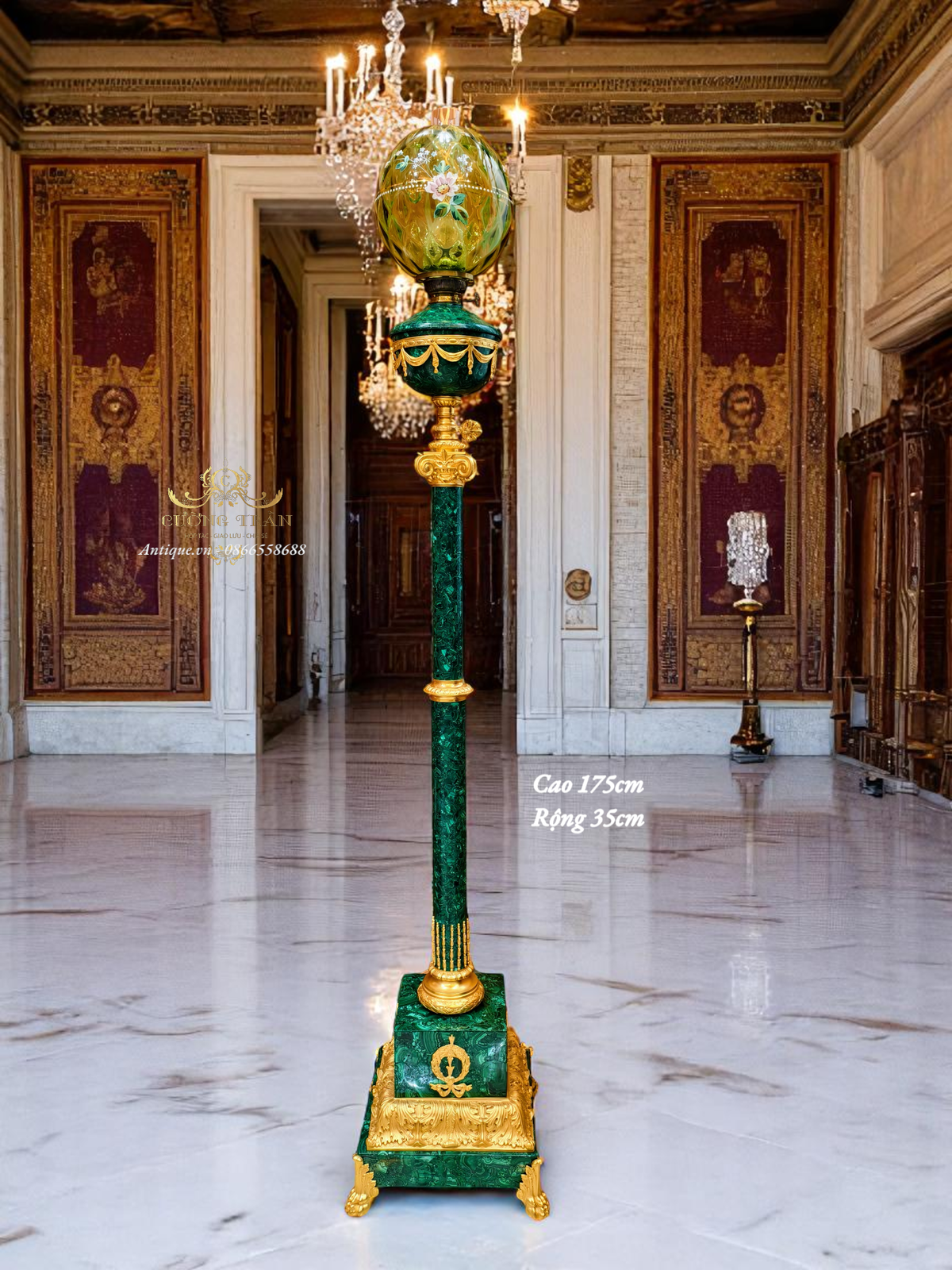Đèn cây malachite – ảnh 1