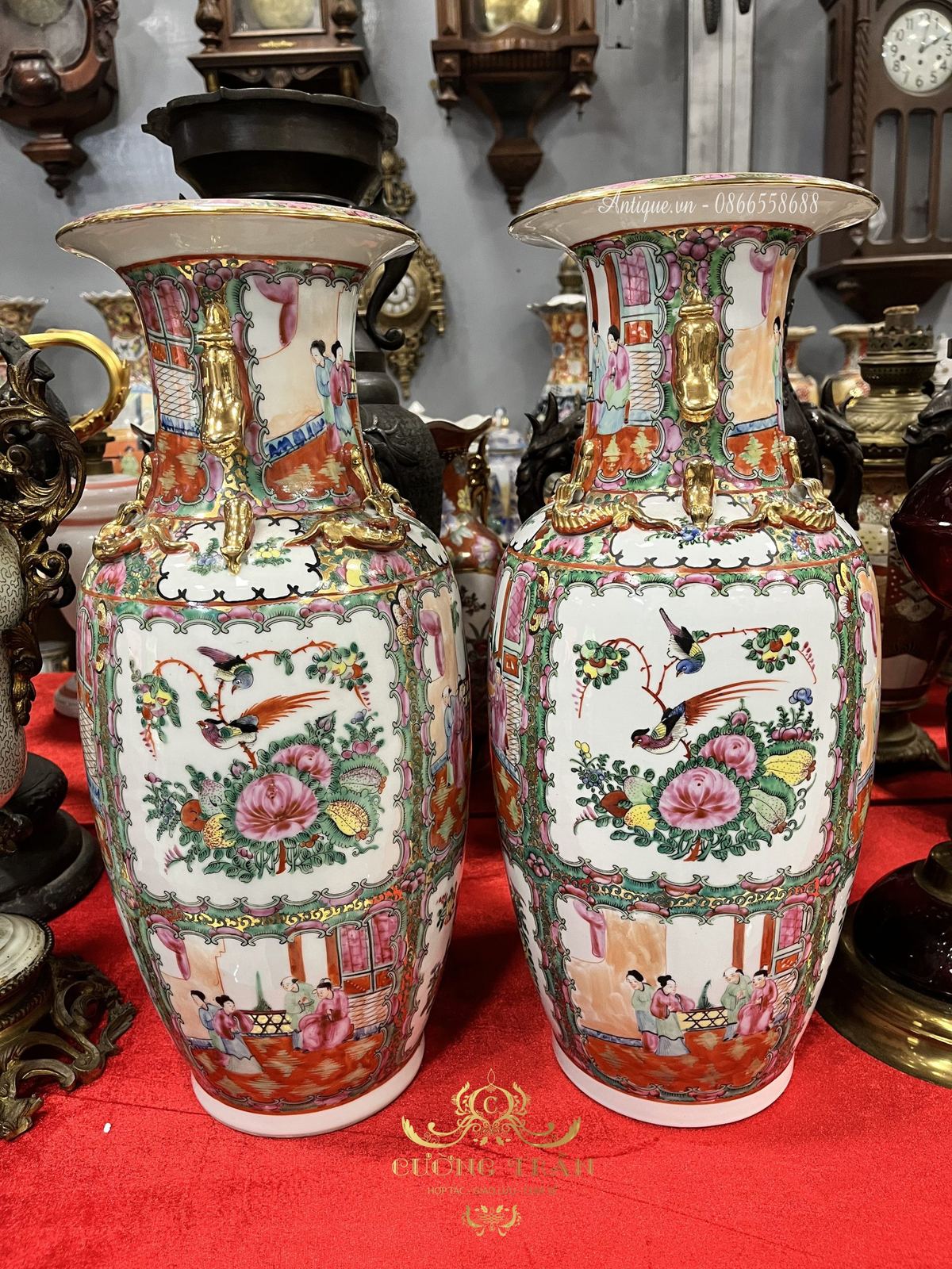Cặp bình Trung Trung Quốc, cao 46cm – ảnh 2