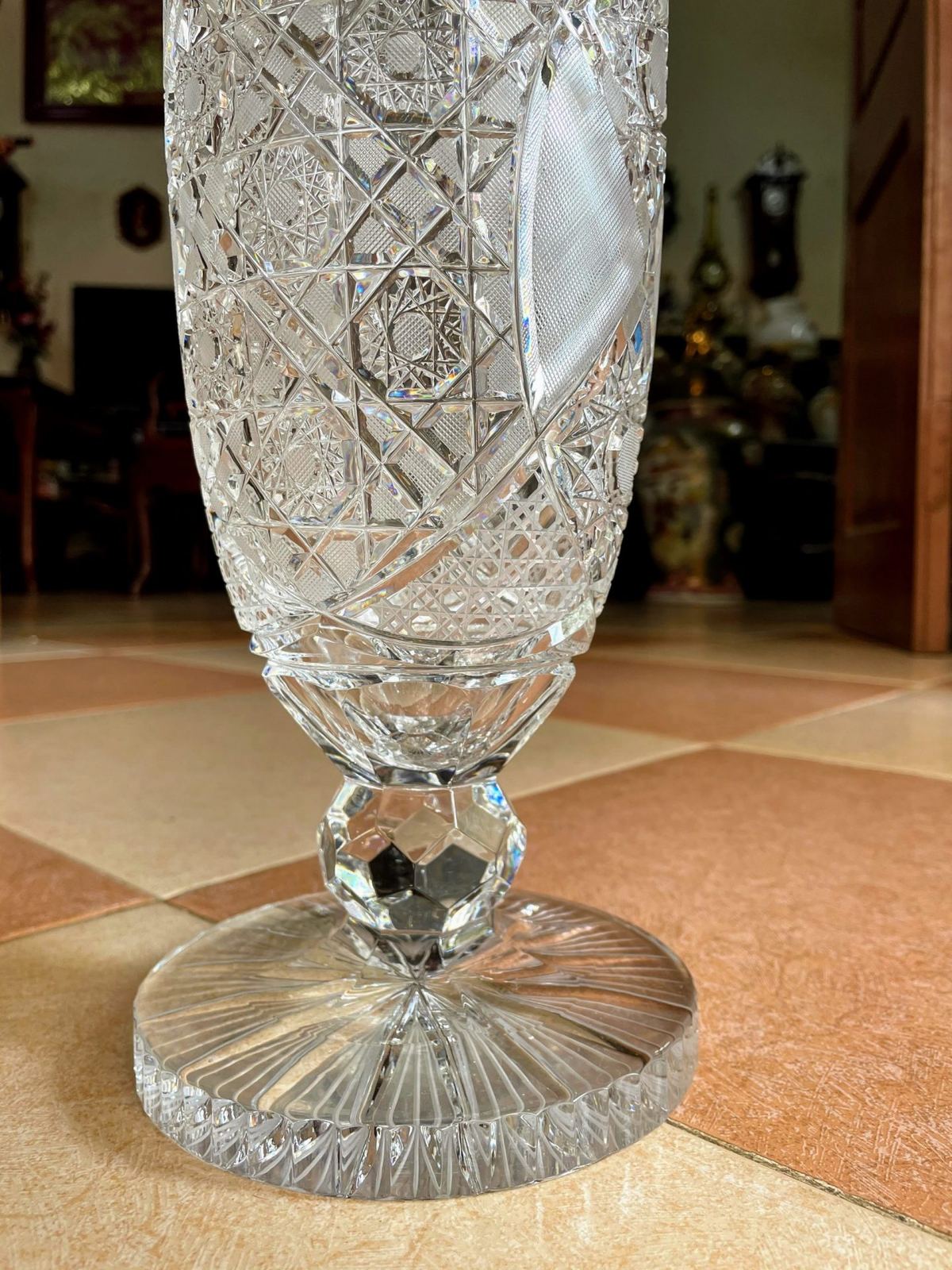 Đèn dầu pha lê Pháp, cao 69cm – ảnh 5