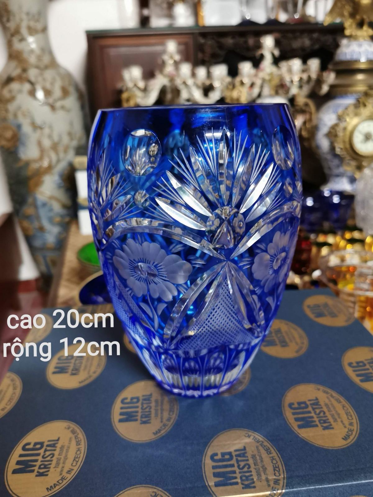 Bình Hoa Pha Lê Tiệp Xanh, cao 20cm – ảnh 1