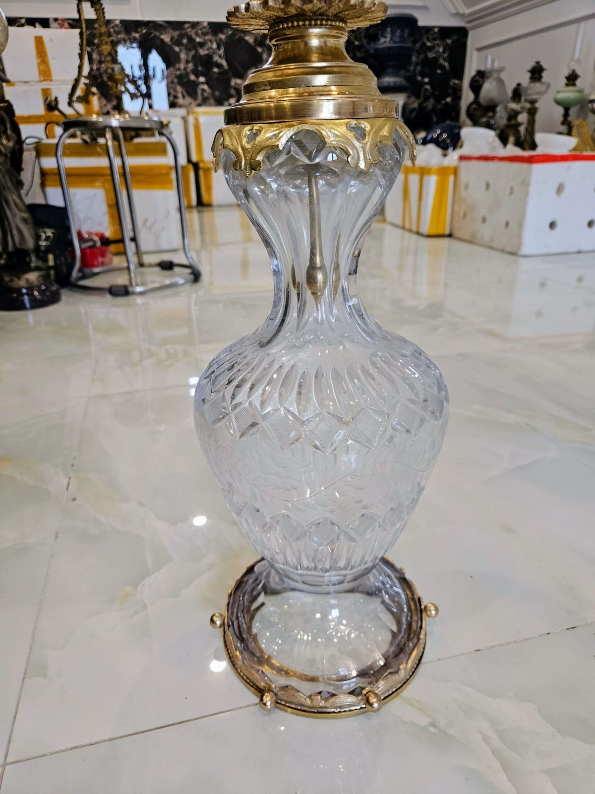 Đèn dầu pha lê, cao 84cm – ảnh 5