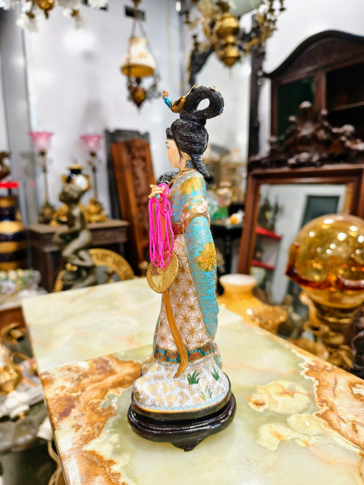 Tượng đồng pháp lam, cao 28cm – ảnh 6