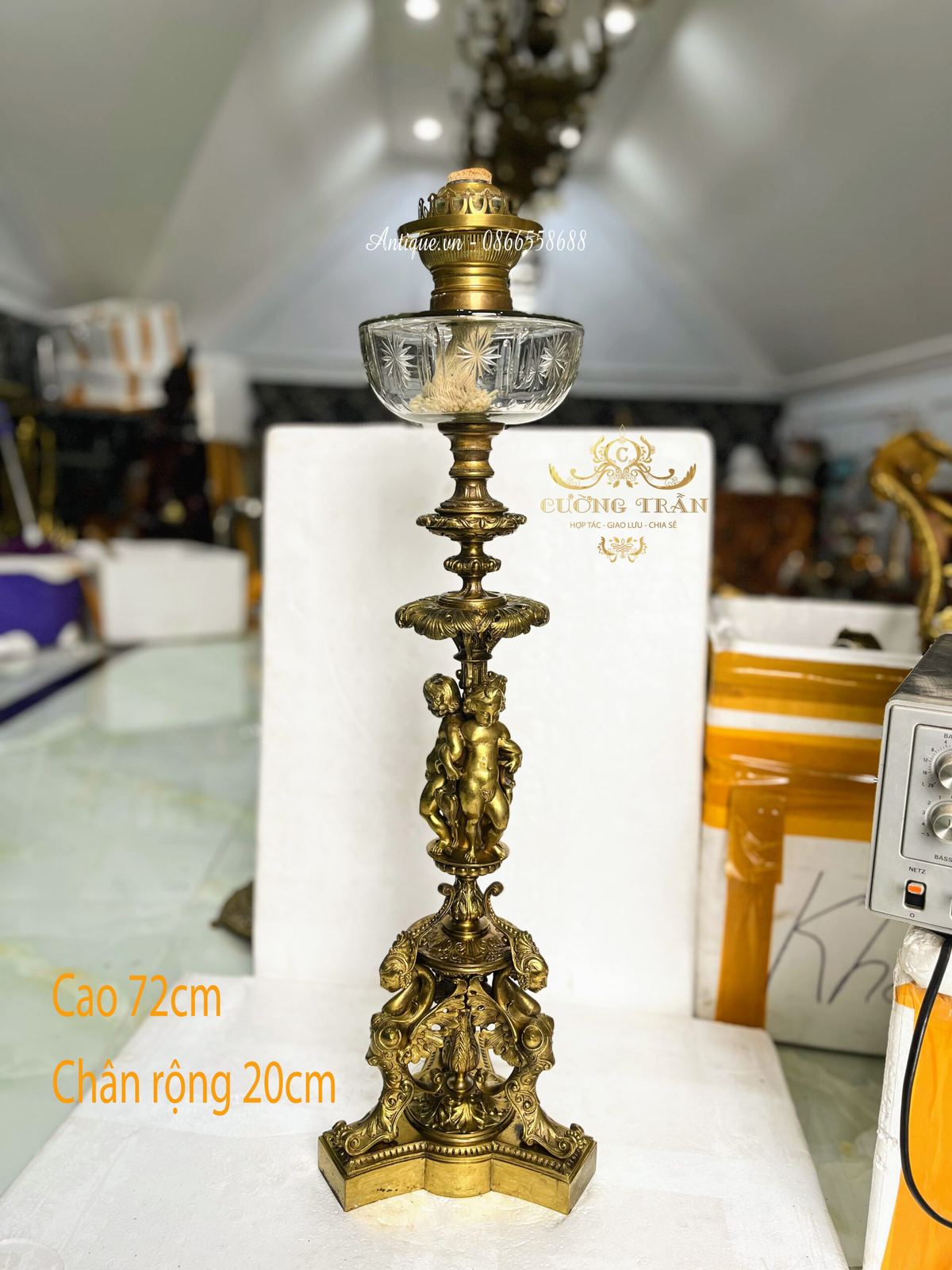 Chân đèn dầu Pháp, cao 72cm – ảnh 1