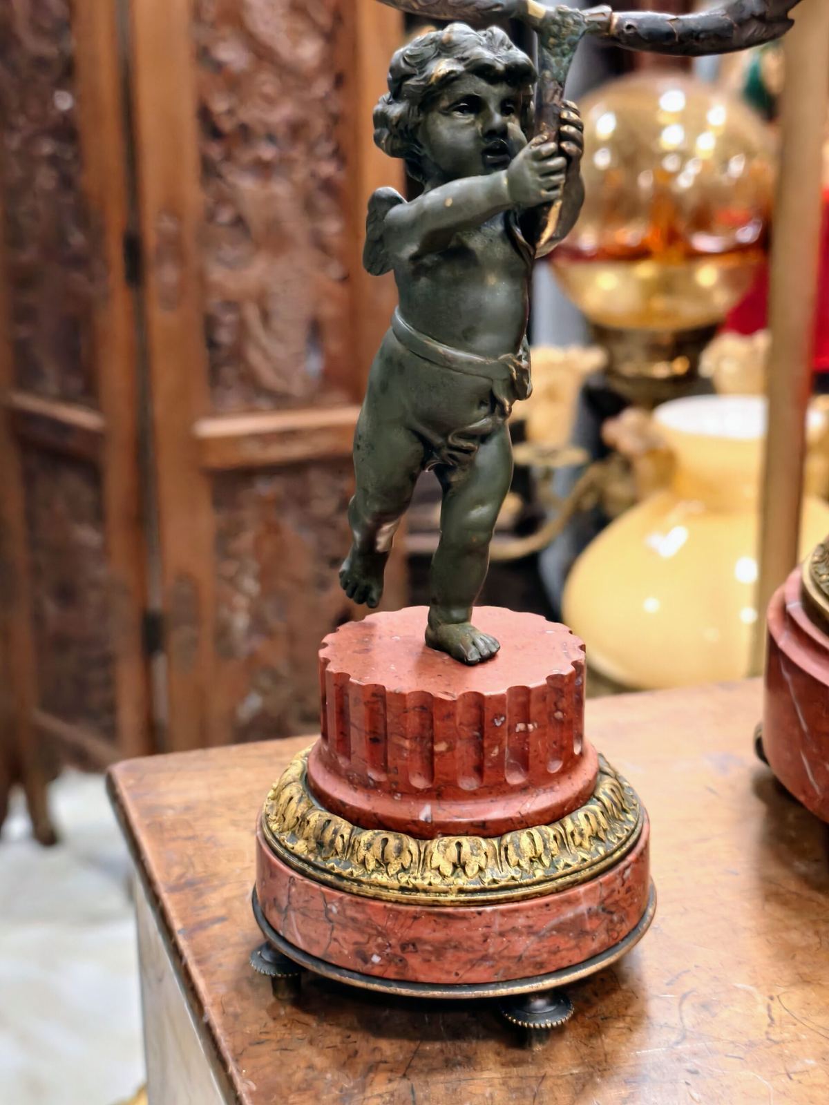 Bộ đồng hồ chân nến Pháp, cao 33.5cm – ảnh 9