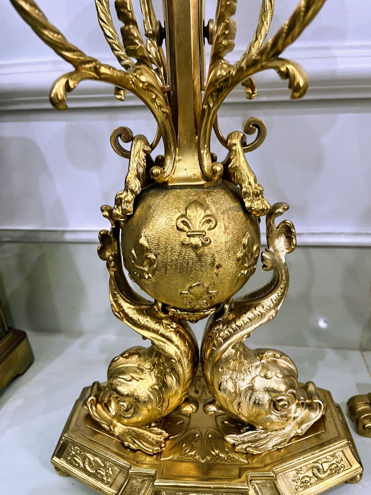 Bộ đồng hồ chân nến Pháp, cao 49cm – ảnh 9