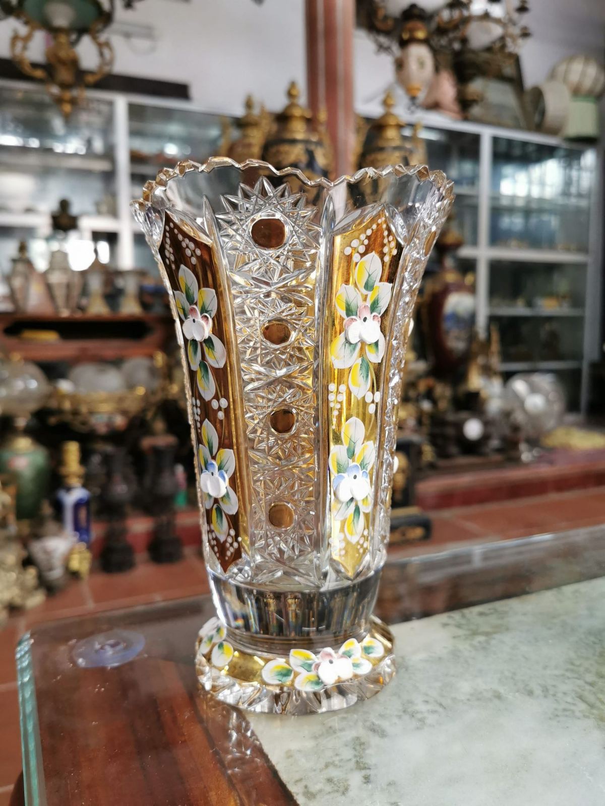 Đôi bình hoa pha lê Tiệp – ảnh 7