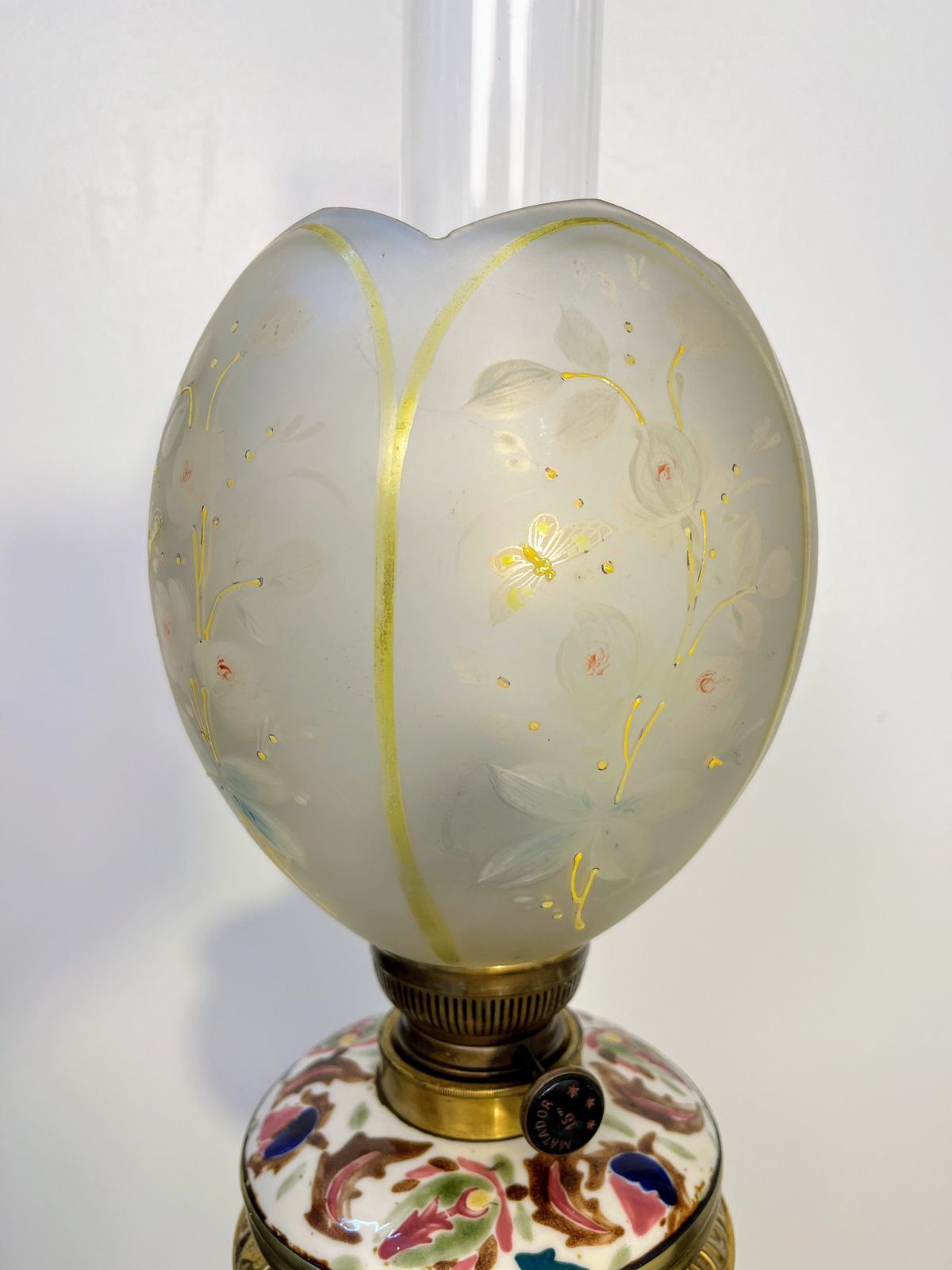Đèn dầu sứ Pháp, cao 79cm – ảnh 4