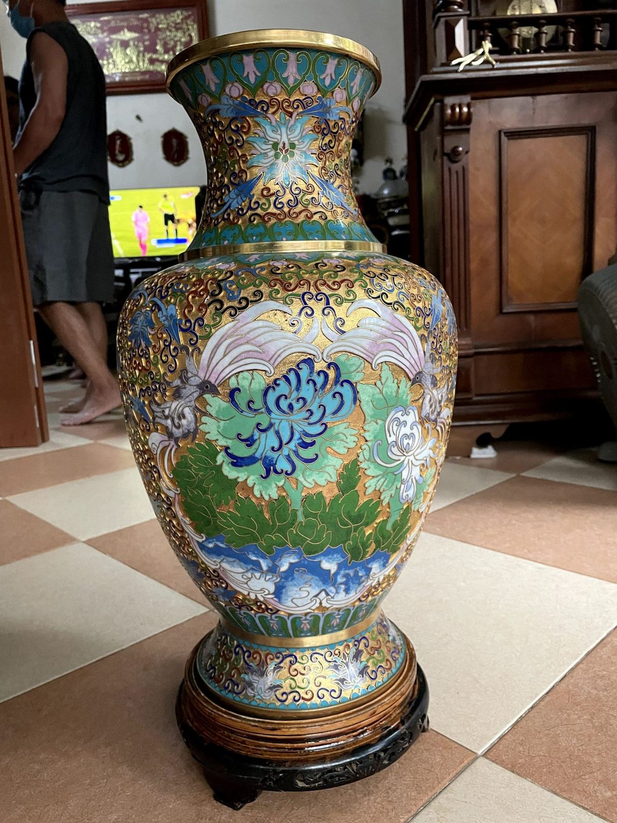 Bộ 3 món pháp lam, cao 58cm – ảnh 2