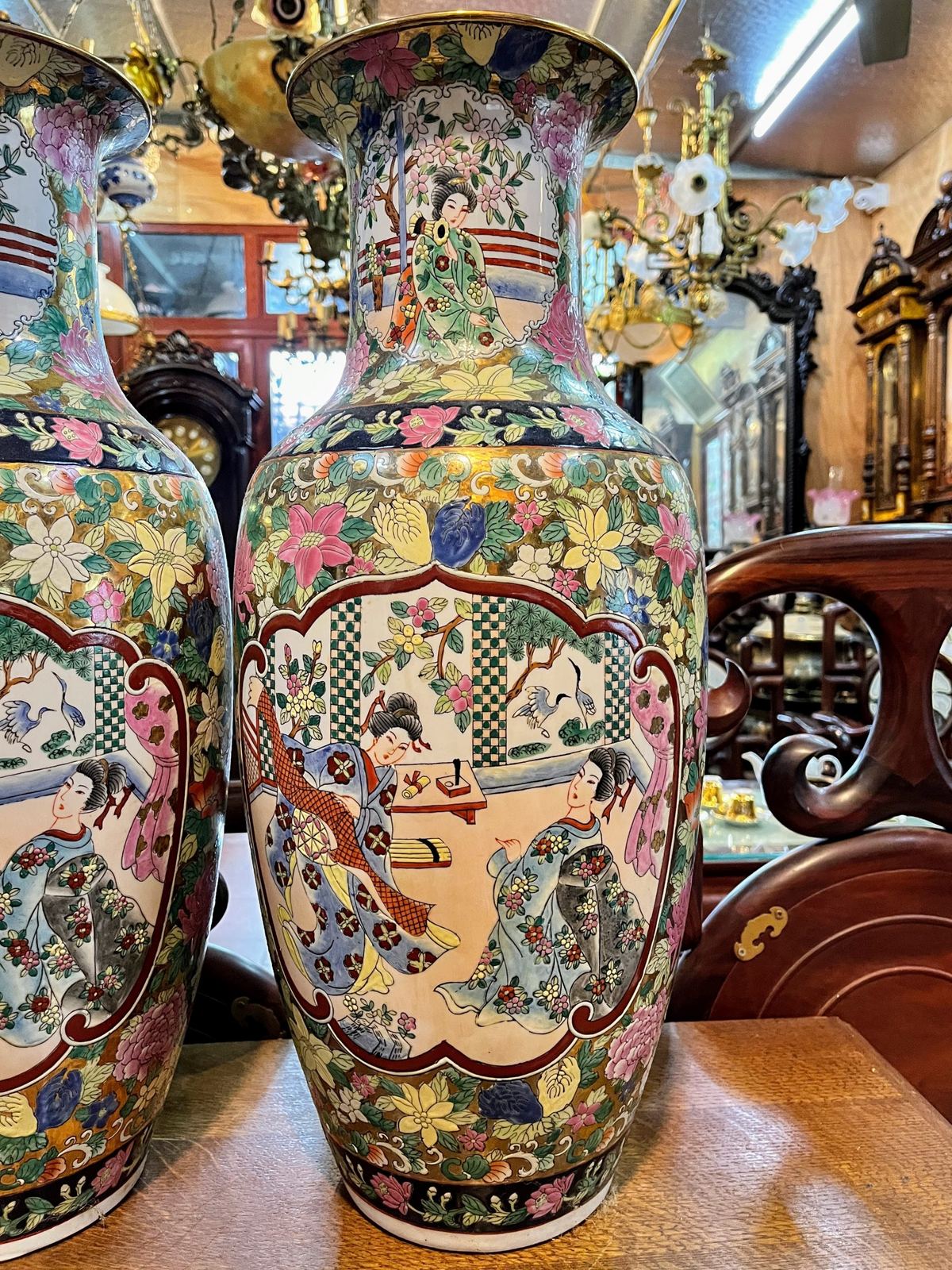 Cặp bình sứ Trung Trung Quốc, cao 62.5cm – ảnh 2