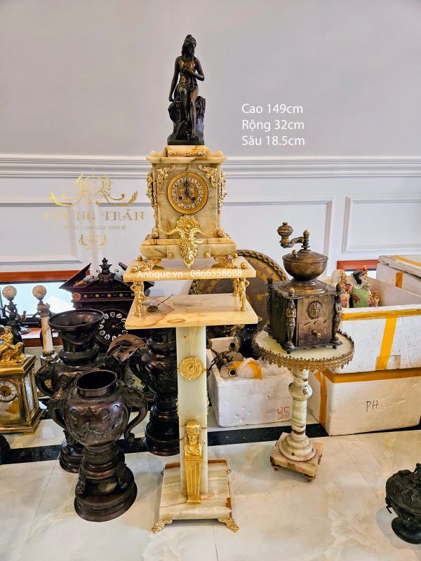 Bộ đồng hồ tượng Pháp, cao 63cm – ảnh 1