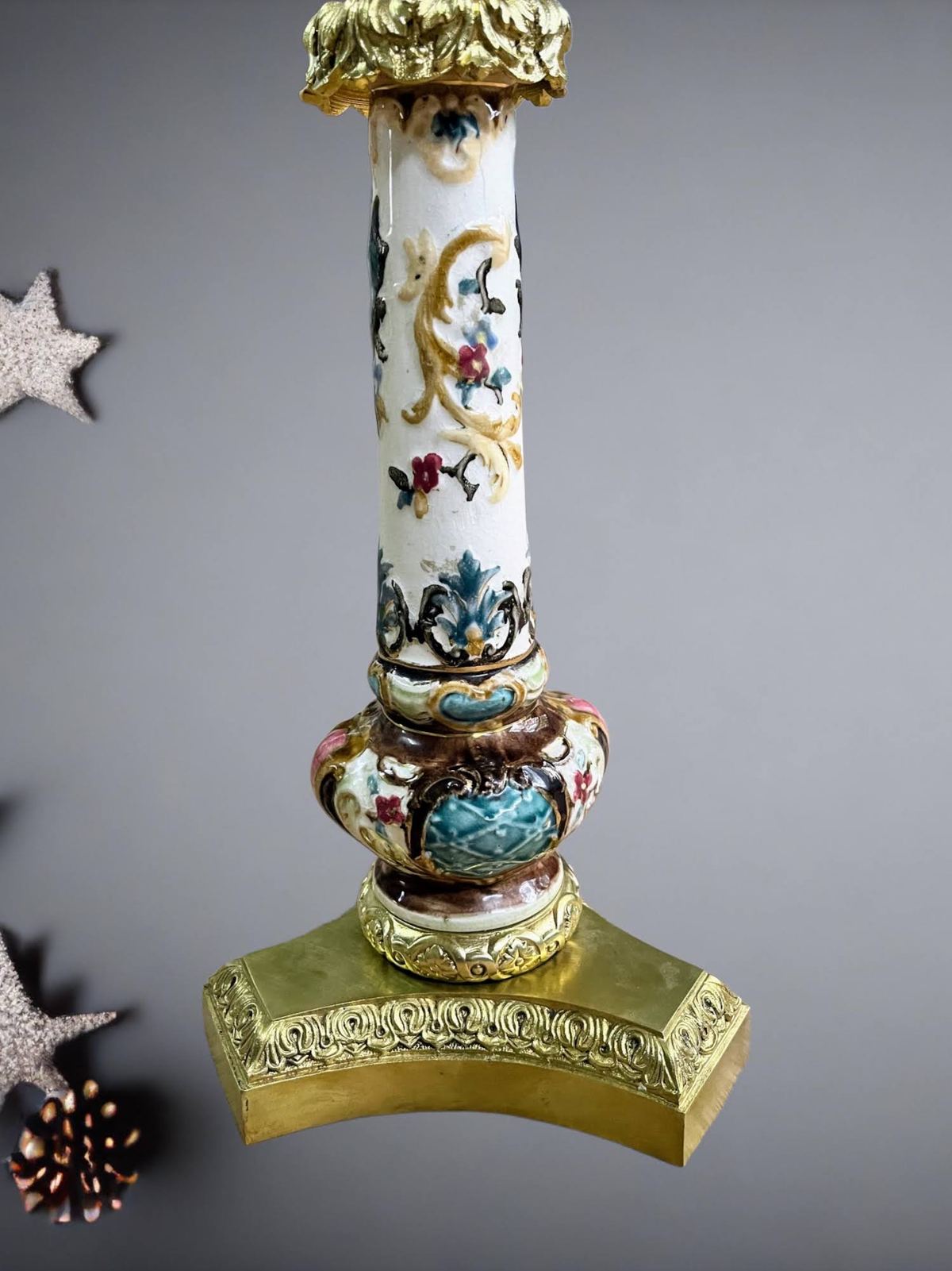 Đèn dầu sứ Pháp, cao 84cm – ảnh 4