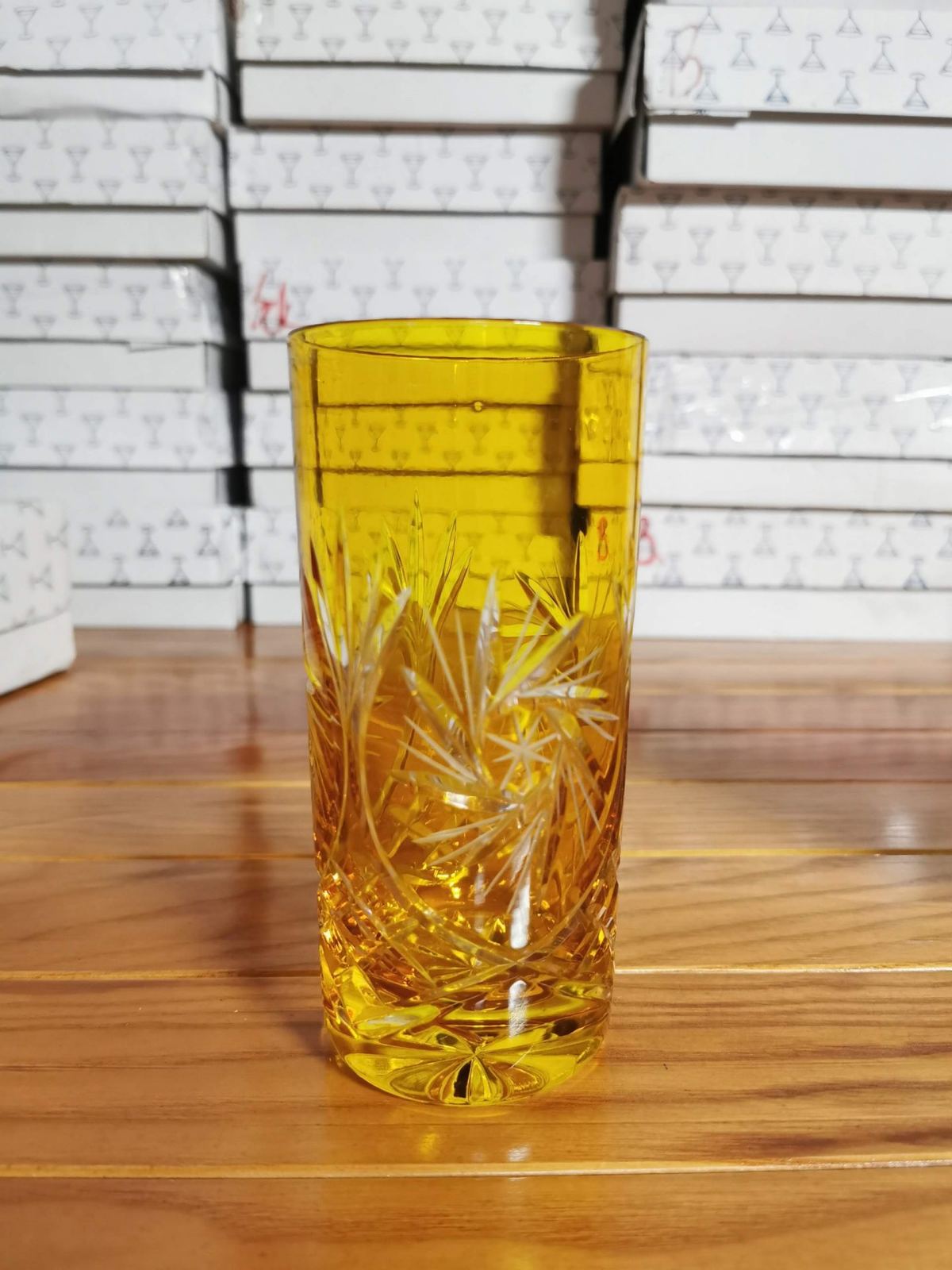 Cốc pha lê mài Tiệp Khắc, cao 15cm – ảnh 5
