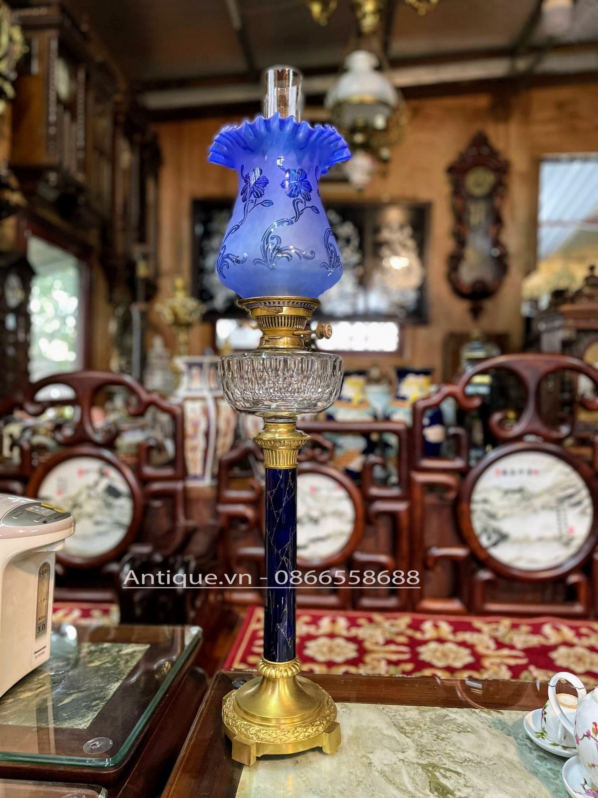 Đèn dầu Pháp, cao 84cm – ảnh 1