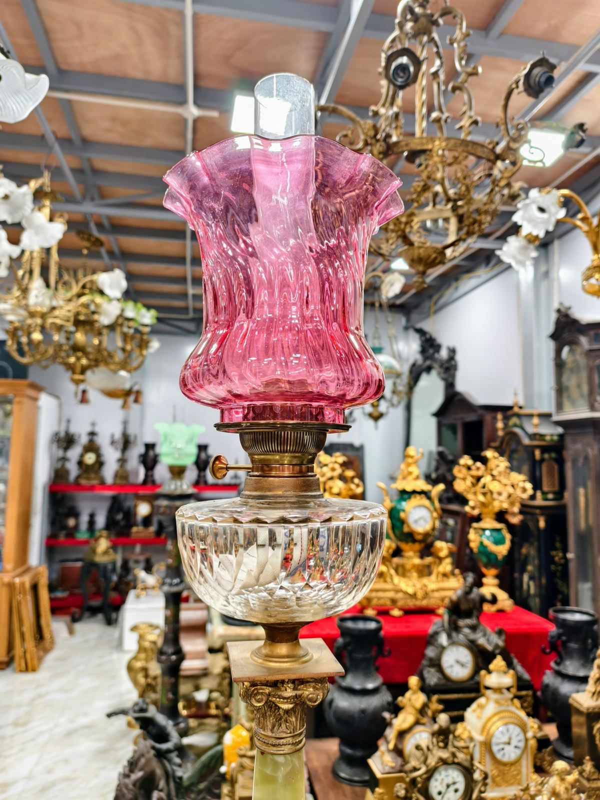 Đèn dầu Pháp, cao 81cm – ảnh 3