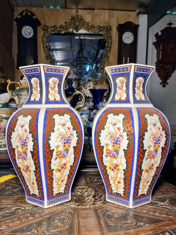 Cặp bình sứ Italy, cao 42cm – ảnh 1