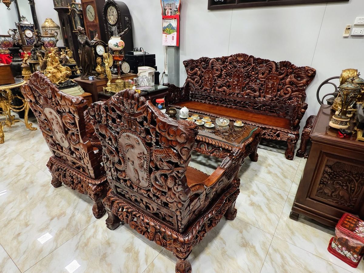 Bộ bàn ghế gỗ hương cửu long – ảnh 6