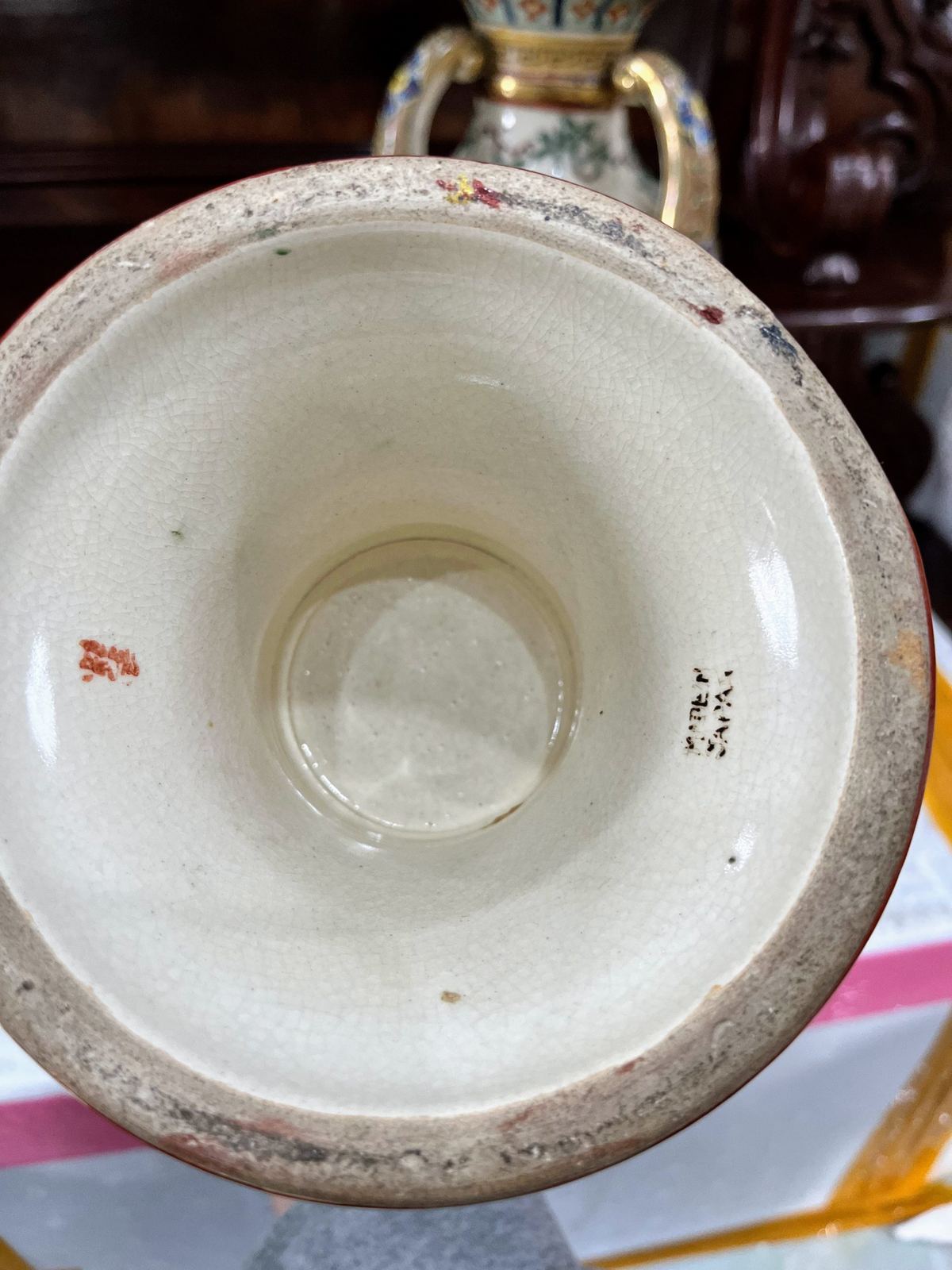 Cặp bình satsuma Nhật, cao 31cm – ảnh 4