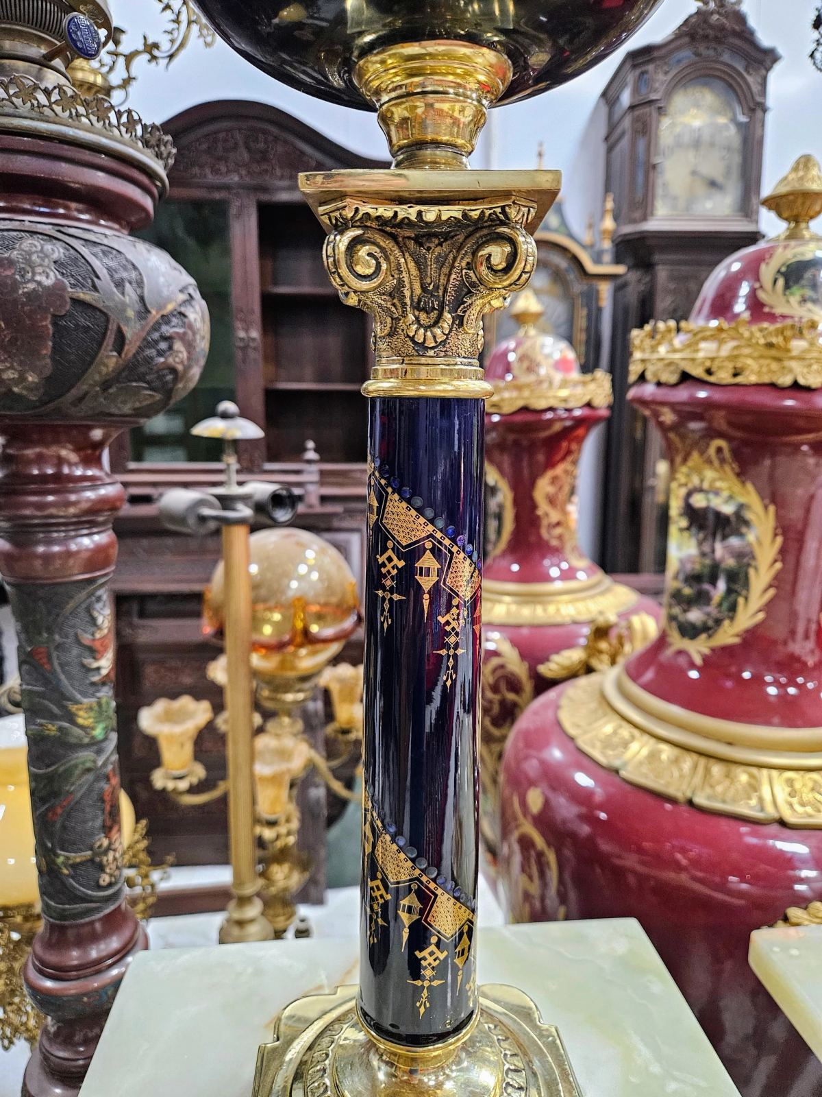 Đèn dầu Pháp, cao 81cm – ảnh 4
