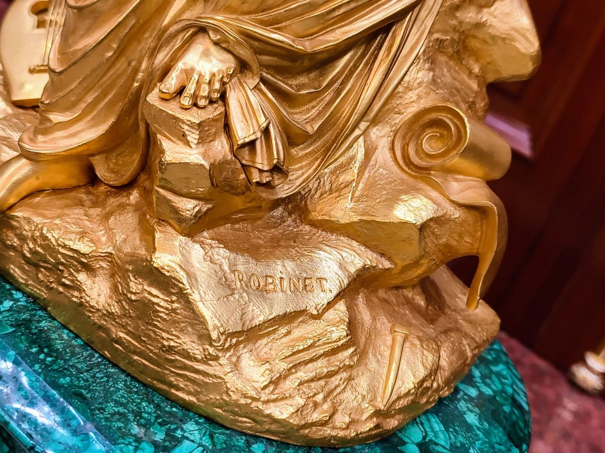 Bộ đồng hồ tượng malachite – ảnh 9