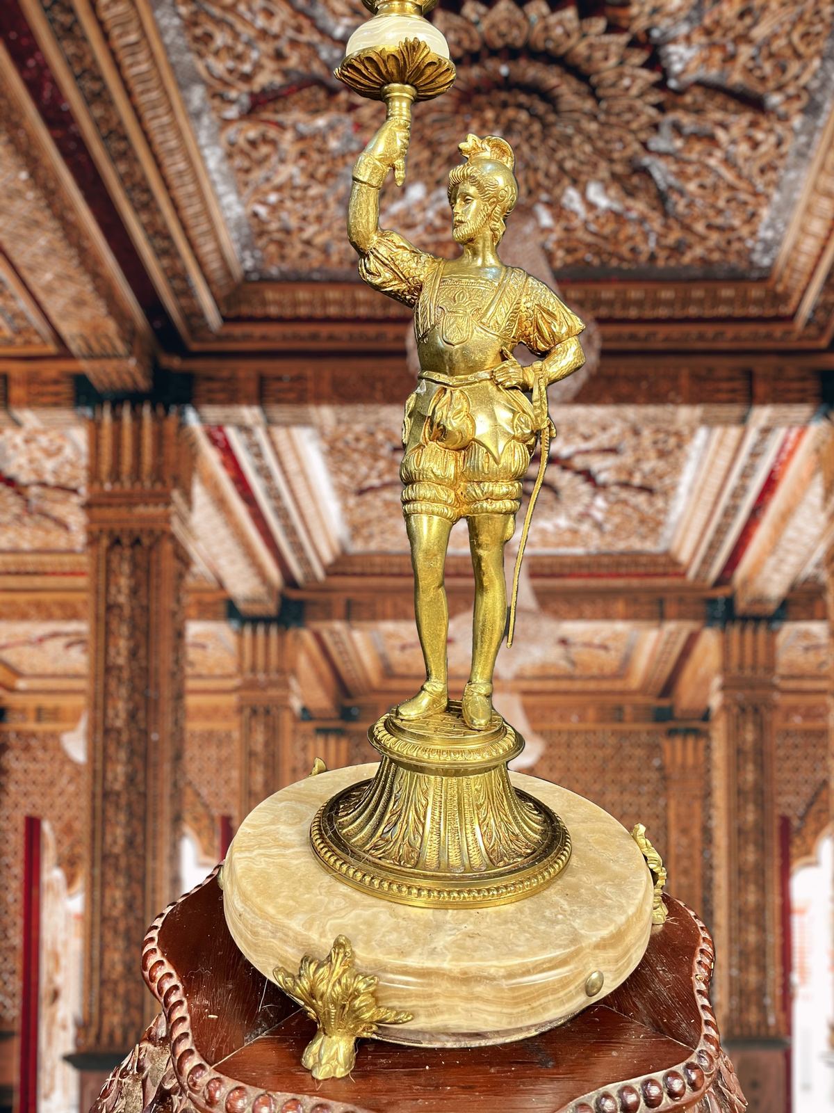 Đèn dầu tượng Pháp, cao 99cm – ảnh 4