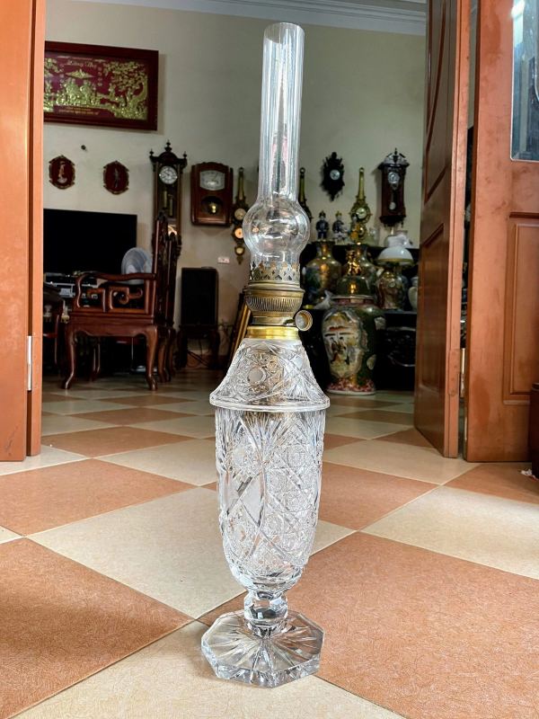 Đèn dầu pha lê Pháp, cao 66.5cm – ảnh 1