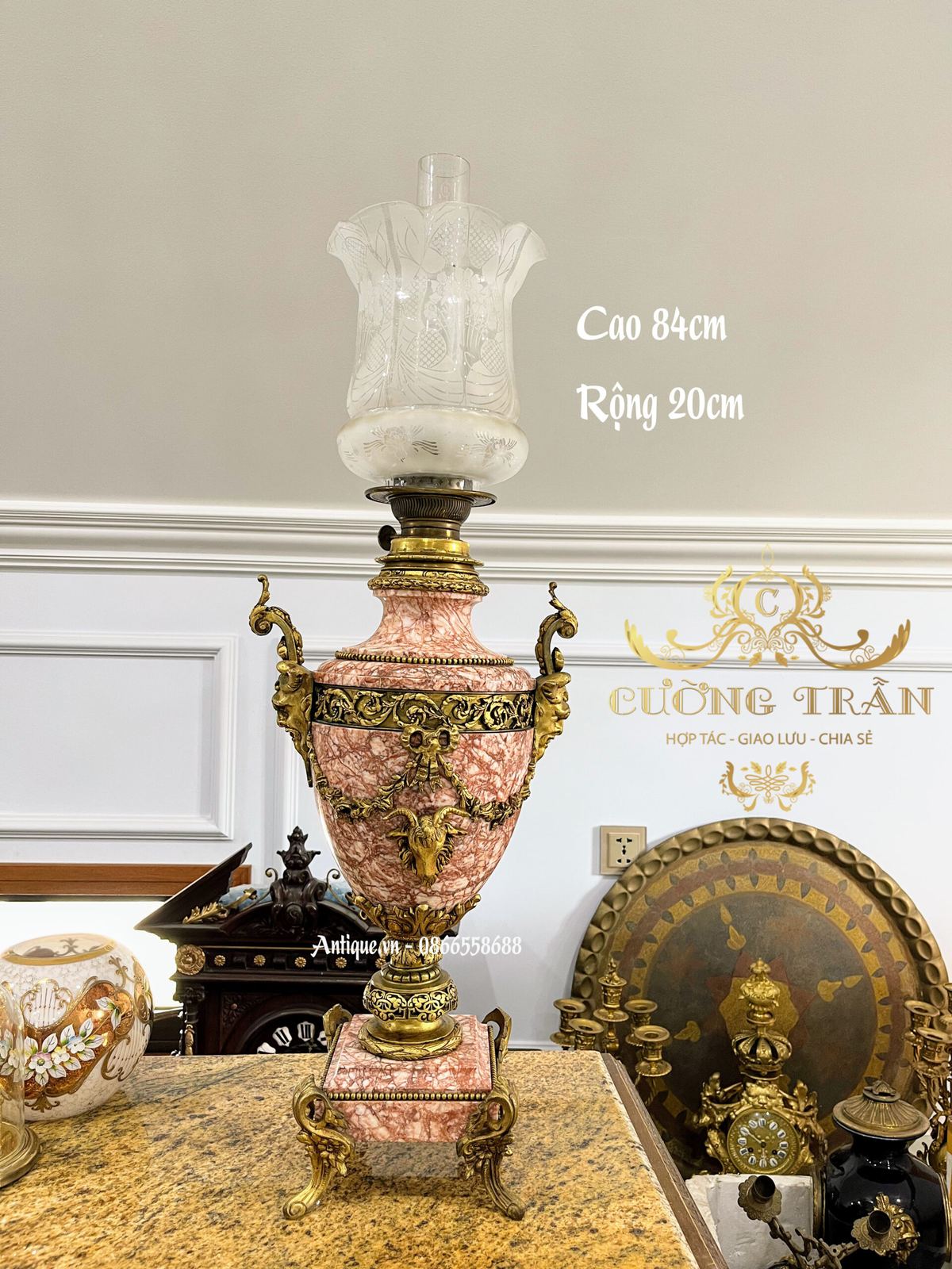 Đèn dầu Pháp, cao 84cm – ảnh 1