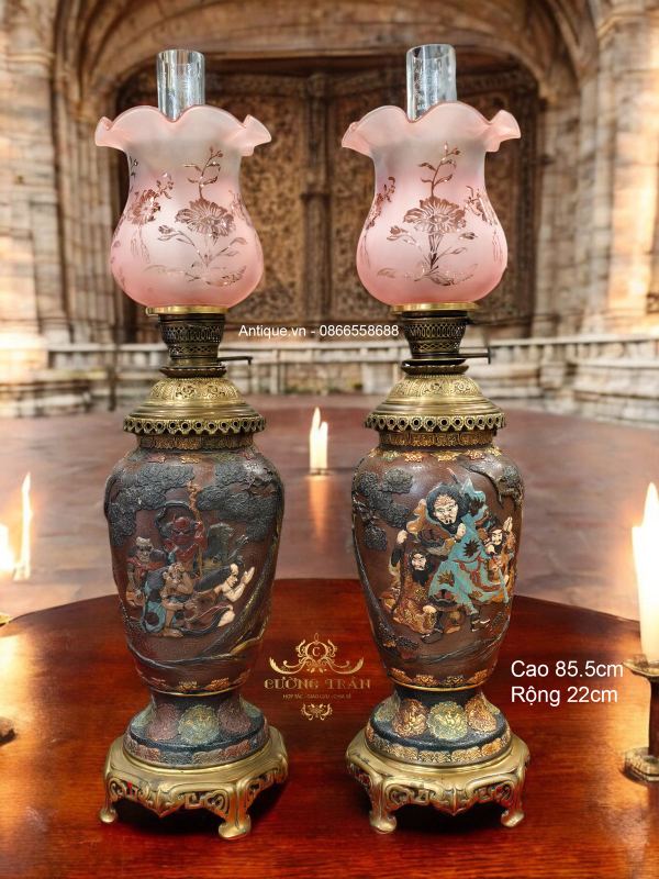 Cặp đèn dầu gốm – ảnh 1