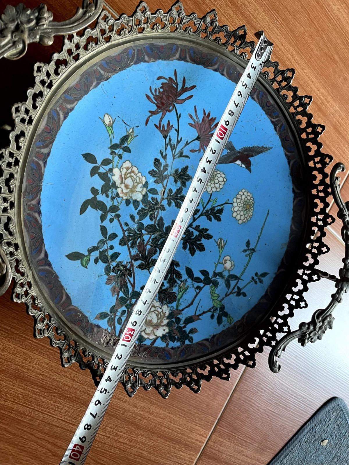 Đĩa pháp lam, đường kính 35cm – ảnh 6