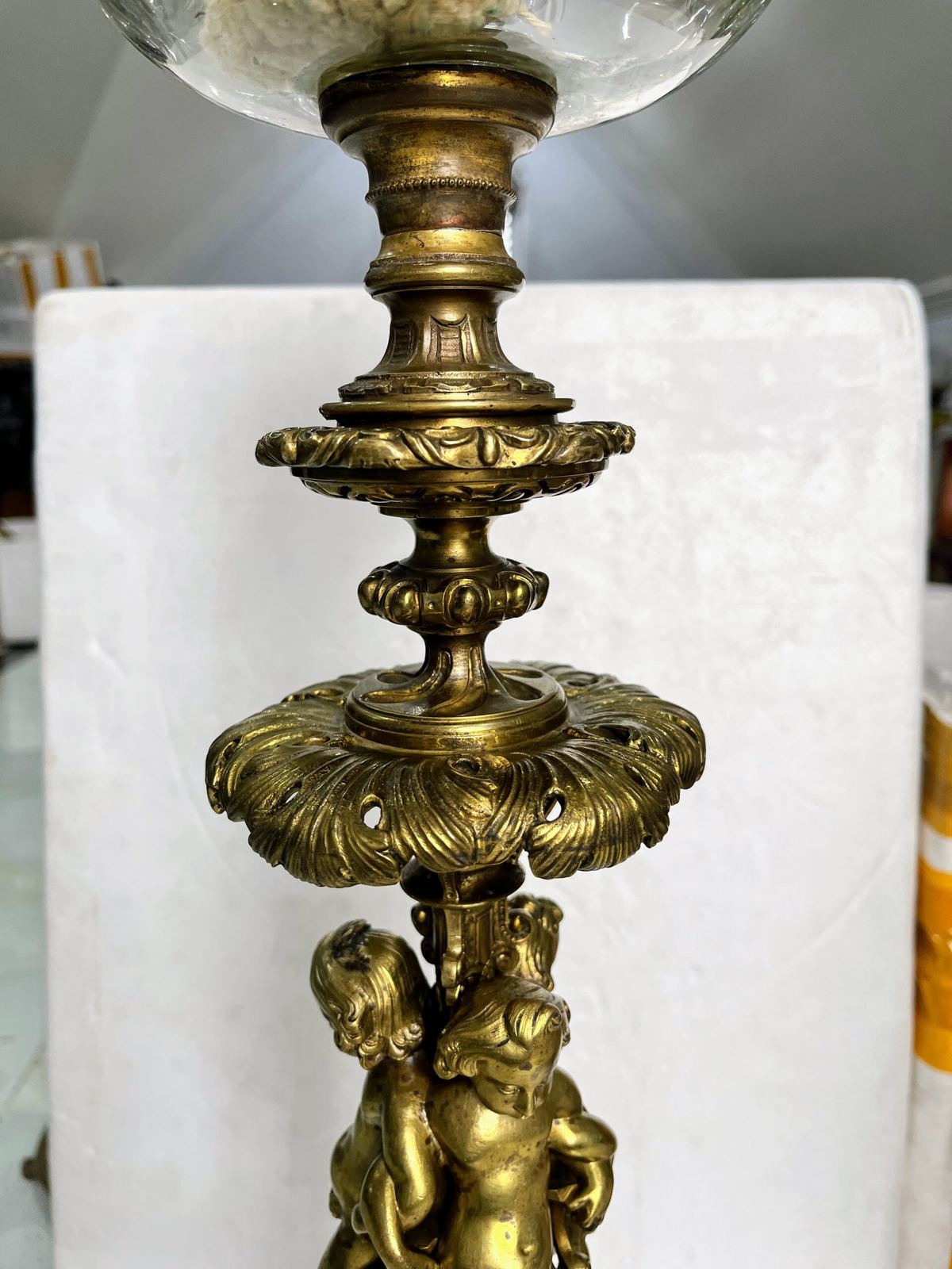 Chân đèn dầu Pháp, cao 72cm – ảnh 3