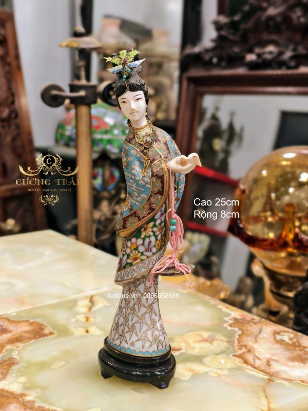 Tượng đồng pháp lam, cao 25cm – ảnh 1